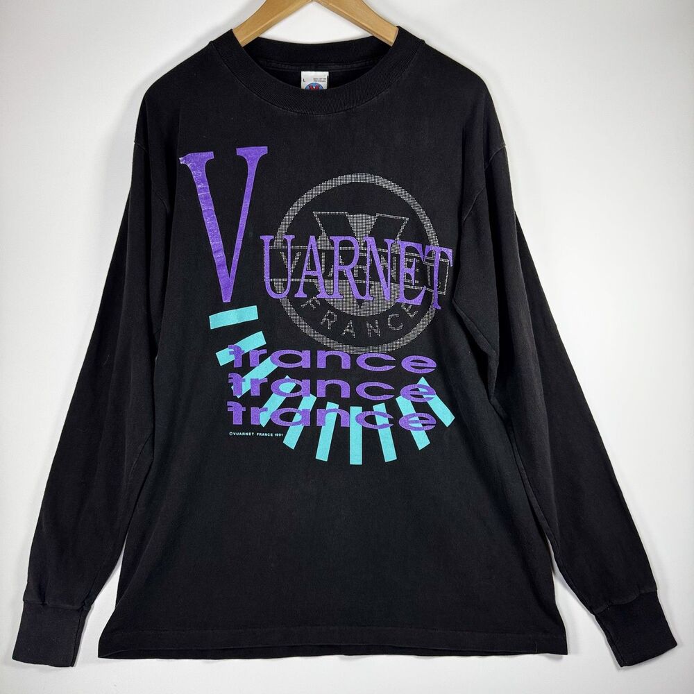 Vintage Vuarnet Shirt Mens Large France Graphic Long Sleeve‎ 1991 90s